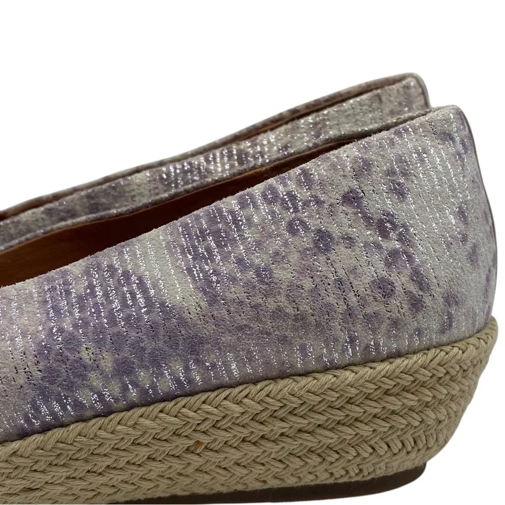 Gentle Souls Womens Shoes Lissa Espadrille 8.5 Purple White Slip On Cushioned
